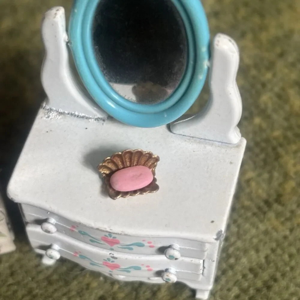 Vtg 80s Miniature Floral Sofa Dollhouse Furniture Taiwan Cottagecore 11:12 LOT